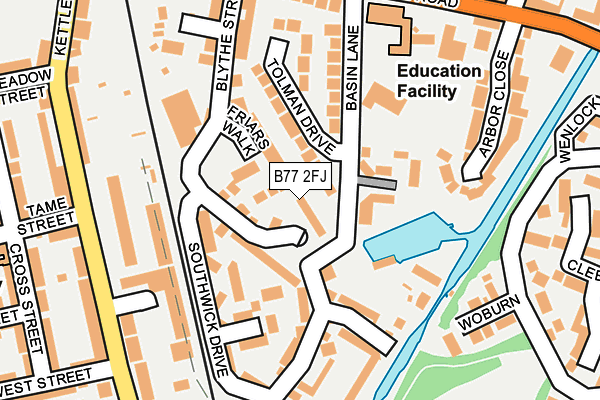 B77 2FJ map - OS OpenMap – Local (Ordnance Survey)