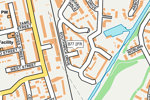 B77 2FR map - OS OpenMap – Local (Ordnance Survey)