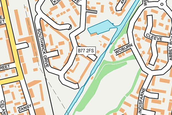 B77 2FS map - OS OpenMap – Local (Ordnance Survey)