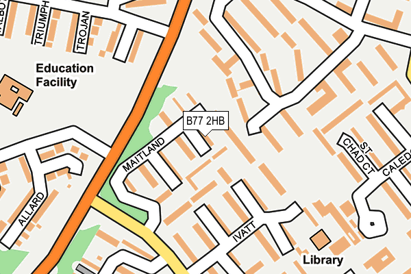 B77 2HB map - OS OpenMap – Local (Ordnance Survey)