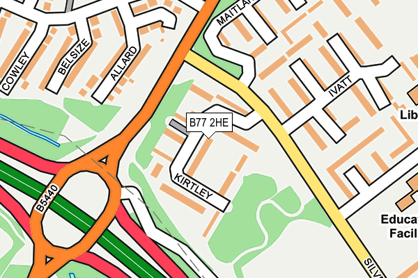 B77 2HE map - OS OpenMap – Local (Ordnance Survey)