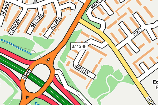 B77 2HF map - OS OpenMap – Local (Ordnance Survey)