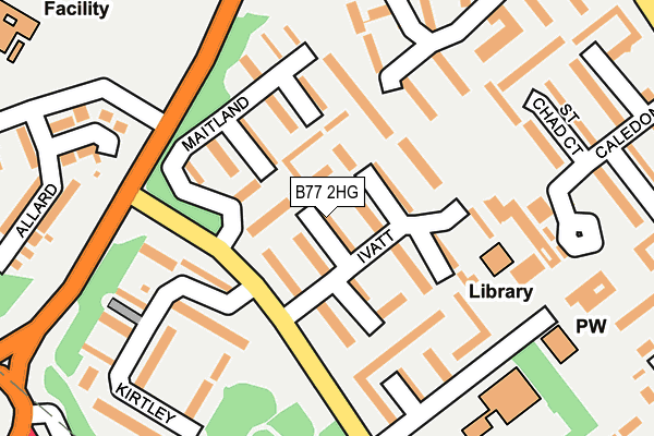 B77 2HG map - OS OpenMap – Local (Ordnance Survey)