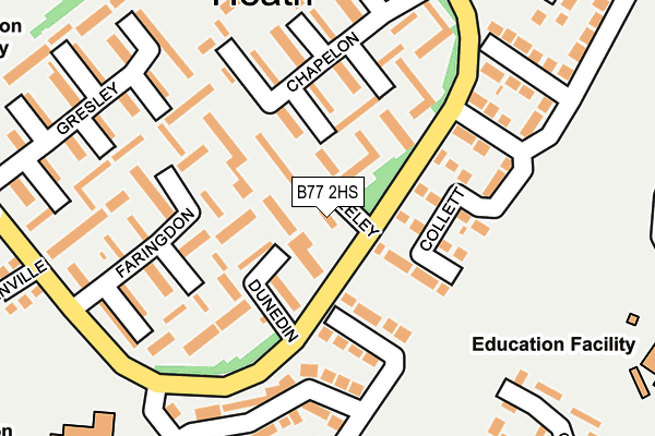 B77 2HS map - OS OpenMap – Local (Ordnance Survey)