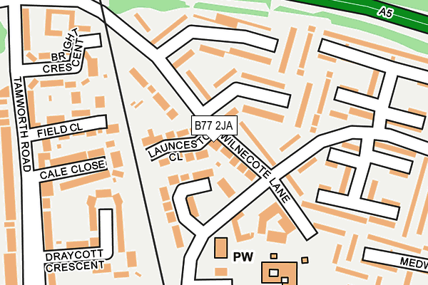 B77 2JA map - OS OpenMap – Local (Ordnance Survey)