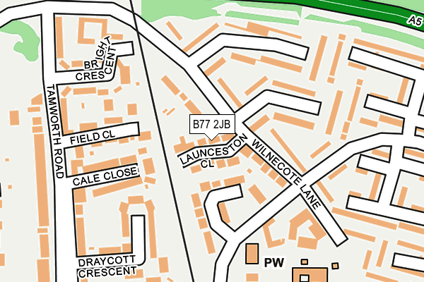 B77 2JB map - OS OpenMap – Local (Ordnance Survey)