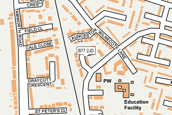 B77 2JD map - OS OpenMap – Local (Ordnance Survey)