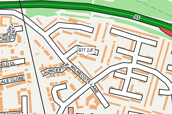 B77 2JF map - OS OpenMap – Local (Ordnance Survey)