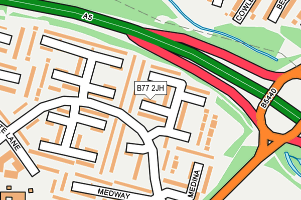 B77 2JH map - OS OpenMap – Local (Ordnance Survey)