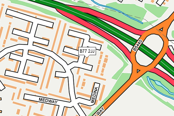 B77 2JJ map - OS OpenMap – Local (Ordnance Survey)