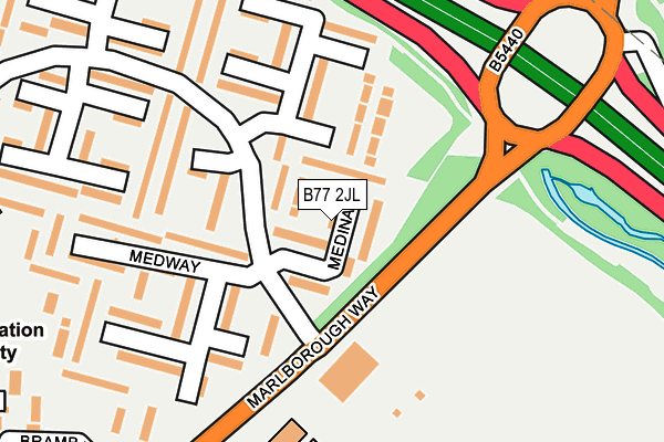 B77 2JL map - OS OpenMap – Local (Ordnance Survey)