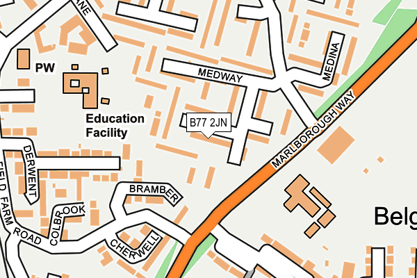 B77 2JN map - OS OpenMap – Local (Ordnance Survey)