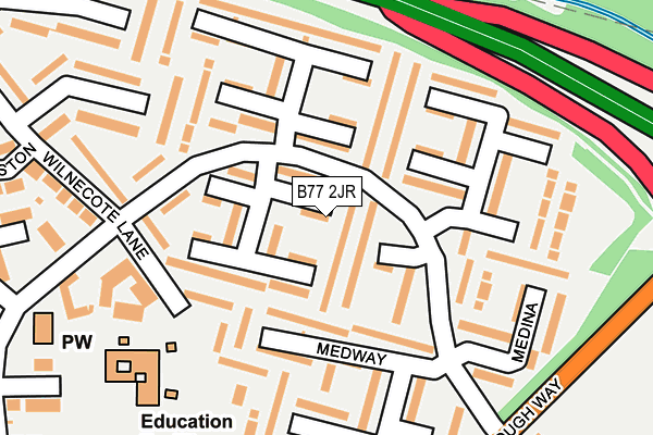 B77 2JR map - OS OpenMap – Local (Ordnance Survey)