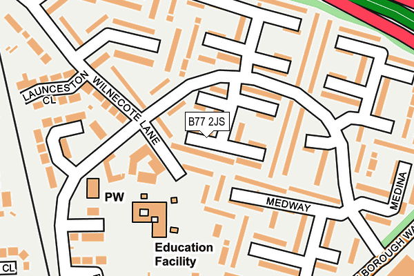 B77 2JS map - OS OpenMap – Local (Ordnance Survey)