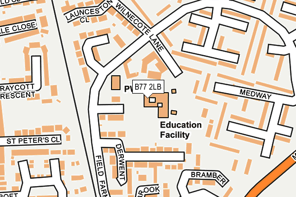 B77 2LB map - OS OpenMap – Local (Ordnance Survey)