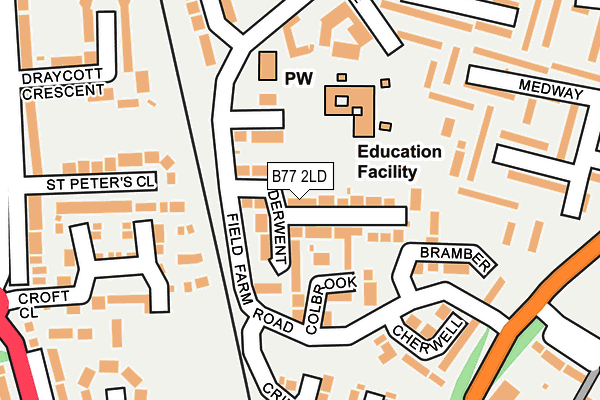 B77 2LD map - OS OpenMap – Local (Ordnance Survey)