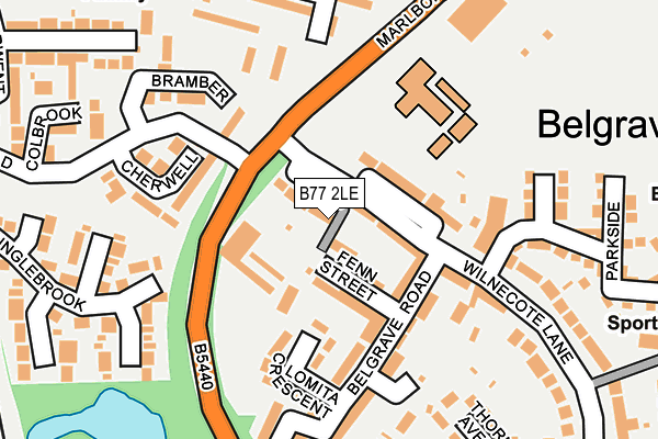 B77 2LE map - OS OpenMap – Local (Ordnance Survey)