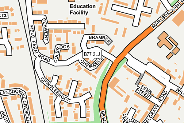 B77 2LJ map - OS OpenMap – Local (Ordnance Survey)