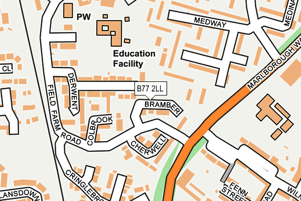 B77 2LL map - OS OpenMap – Local (Ordnance Survey)