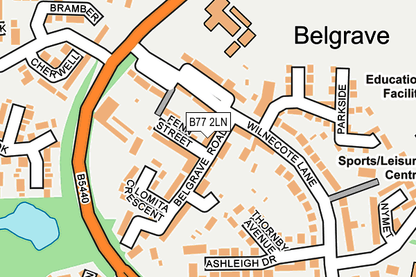 B77 2LN map - OS OpenMap – Local (Ordnance Survey)