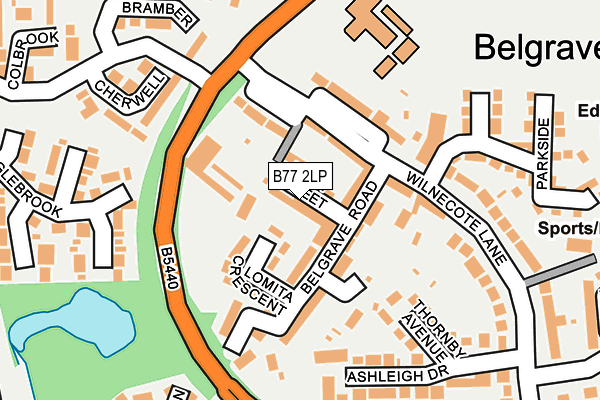 B77 2LP map - OS OpenMap – Local (Ordnance Survey)