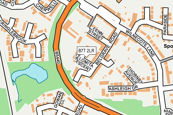 B77 2LR map - OS OpenMap – Local (Ordnance Survey)