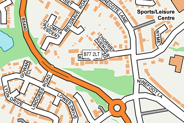 B77 2LT map - OS OpenMap – Local (Ordnance Survey)