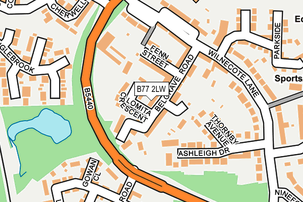 B77 2LW map - OS OpenMap – Local (Ordnance Survey)