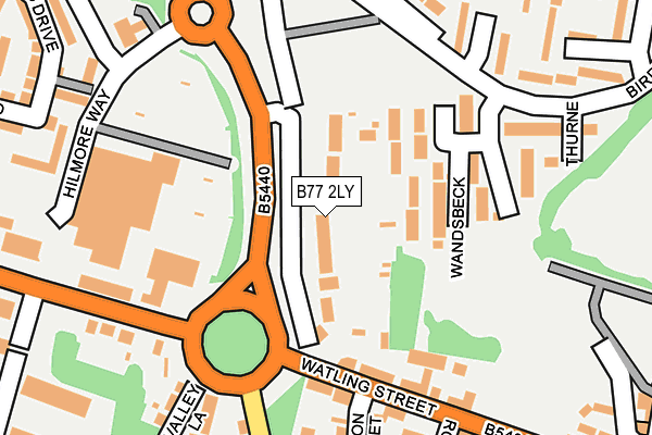 B77 2LY map - OS OpenMap – Local (Ordnance Survey)