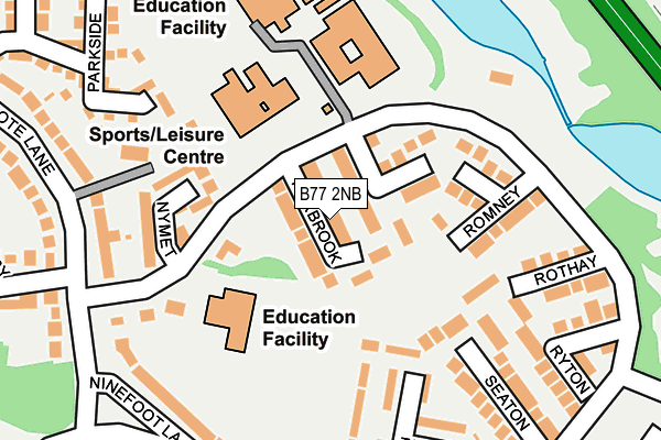 B77 2NB map - OS OpenMap – Local (Ordnance Survey)