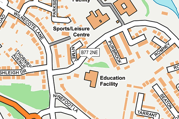 B77 2NE map - OS OpenMap – Local (Ordnance Survey)