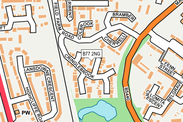 B77 2NG map - OS OpenMap – Local (Ordnance Survey)