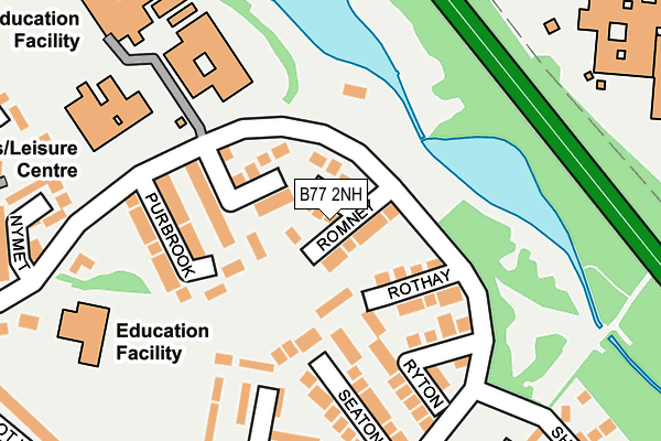 B77 2NH map - OS OpenMap – Local (Ordnance Survey)