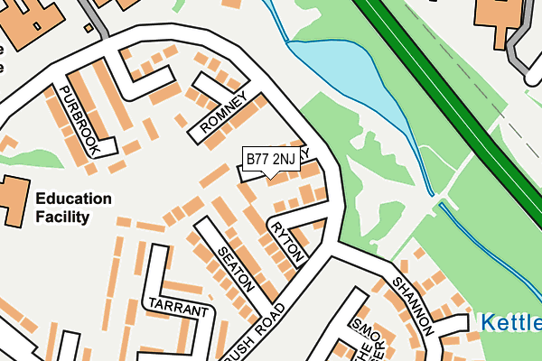 B77 2NJ map - OS OpenMap – Local (Ordnance Survey)