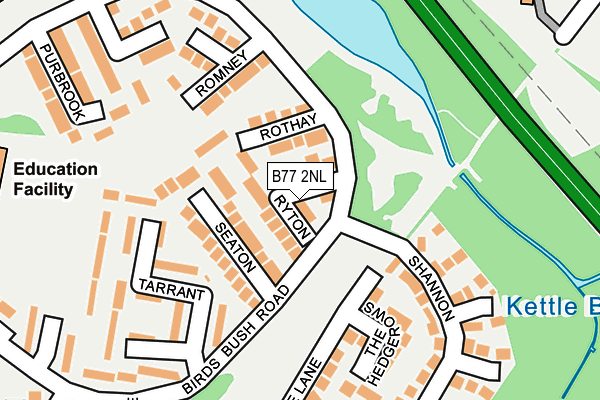 B77 2NL map - OS OpenMap – Local (Ordnance Survey)