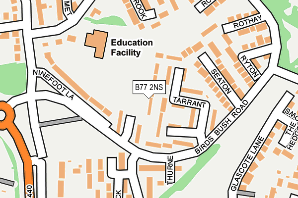 B77 2NS map - OS OpenMap – Local (Ordnance Survey)