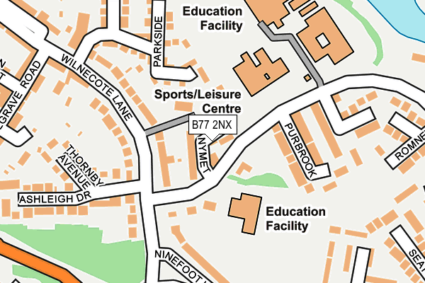 B77 2NX map - OS OpenMap – Local (Ordnance Survey)