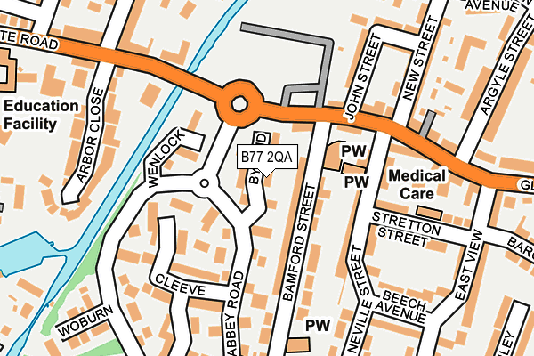 B77 2QA map - OS OpenMap – Local (Ordnance Survey)