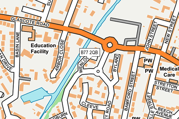 B77 2QB map - OS OpenMap – Local (Ordnance Survey)