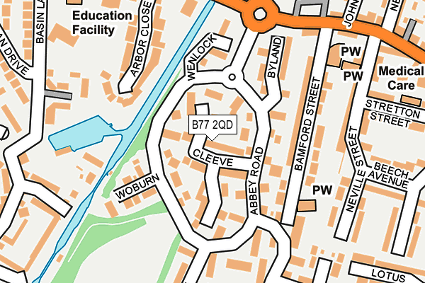 B77 2QD map - OS OpenMap – Local (Ordnance Survey)