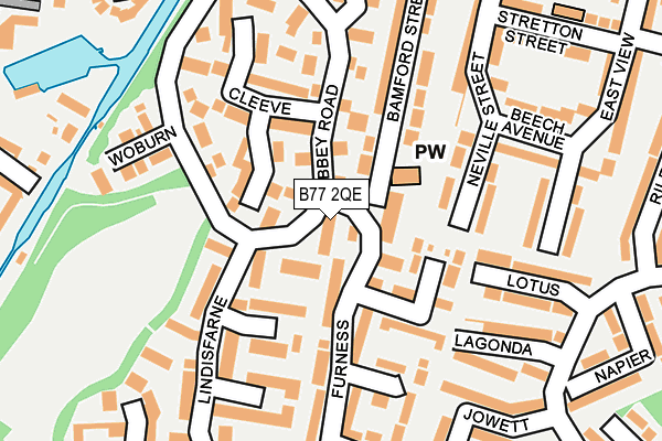 B77 2QE map - OS OpenMap – Local (Ordnance Survey)