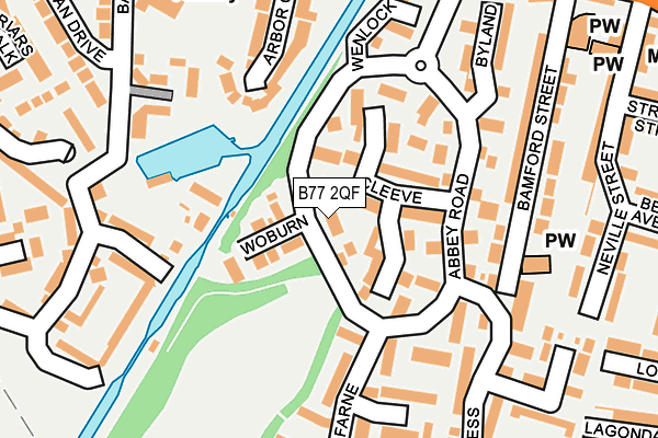 B77 2QF map - OS OpenMap – Local (Ordnance Survey)