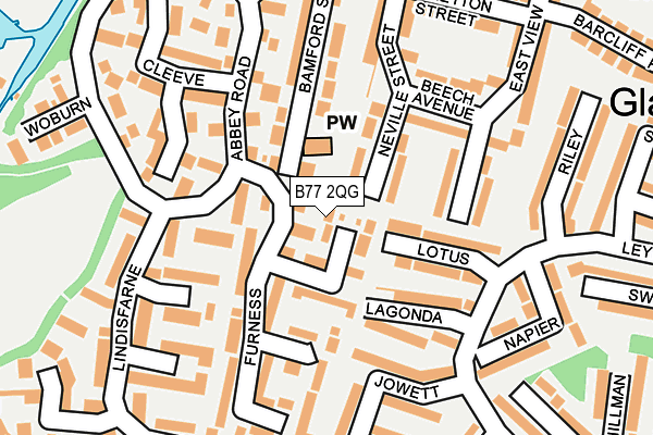 B77 2QG map - OS OpenMap – Local (Ordnance Survey)