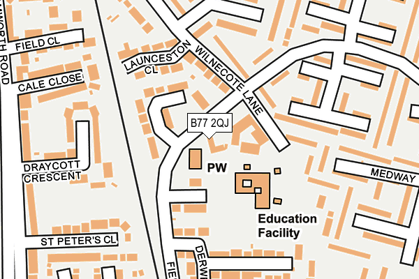 B77 2QJ map - OS OpenMap – Local (Ordnance Survey)