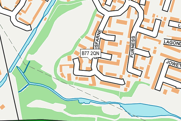 B77 2QN map - OS OpenMap – Local (Ordnance Survey)