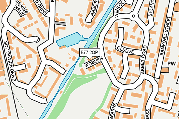 B77 2QP map - OS OpenMap – Local (Ordnance Survey)