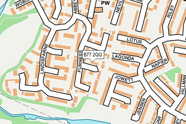 B77 2QQ map - OS OpenMap – Local (Ordnance Survey)