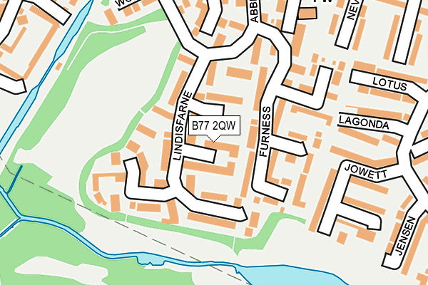 B77 2QW map - OS OpenMap – Local (Ordnance Survey)