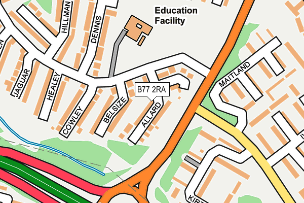 B77 2RA map - OS OpenMap – Local (Ordnance Survey)