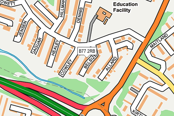 B77 2RB map - OS OpenMap – Local (Ordnance Survey)